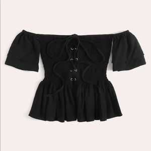 Ruffle off the shoulder top